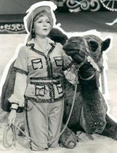 Betty White with camel
